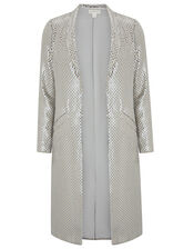 Kristina Sequin Duster Jacket, Silver (SILVER), large