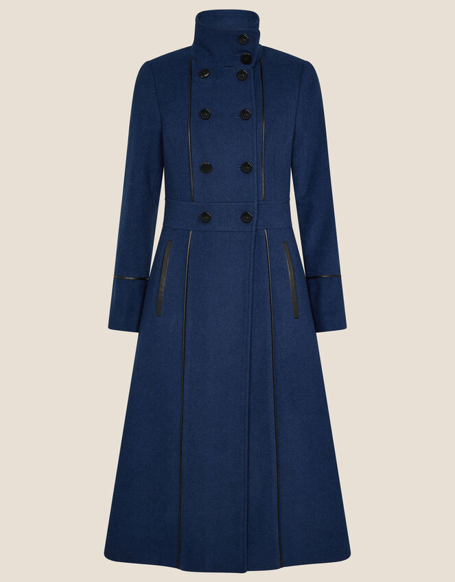 Rosalee PU Tipped Coat Blue