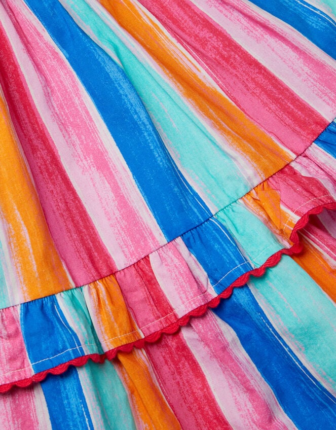 Rainbow Stripe Tiered Dress, Multi (MULTI), large