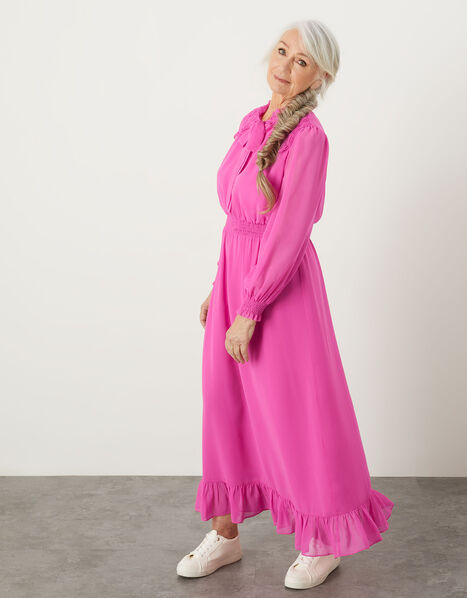 Peggy Shirred Midi Dress  Pink, Pink (PINK), large