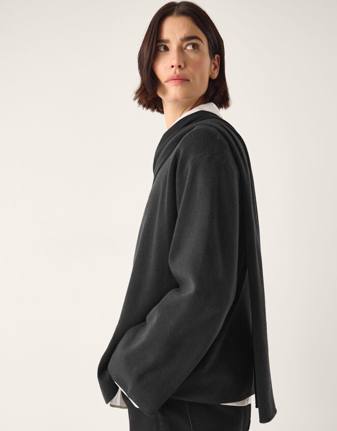 Simmi Asymmetrical Scarf Cardigan, Blue (NAVY), large