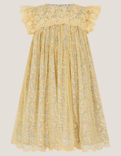 Darcie Ditsy Floral Mesh Dress, Yellow (YELLOW), large