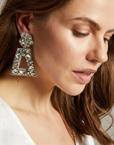 Statement Gemstone Drop Earrings, , large