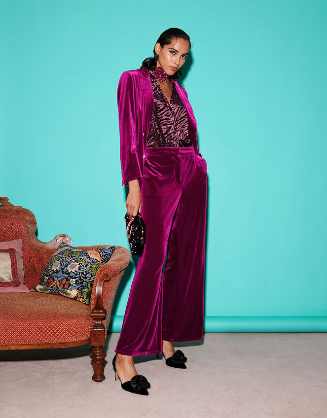 Edith Wide Leg Trousers, Pink (PINK), large