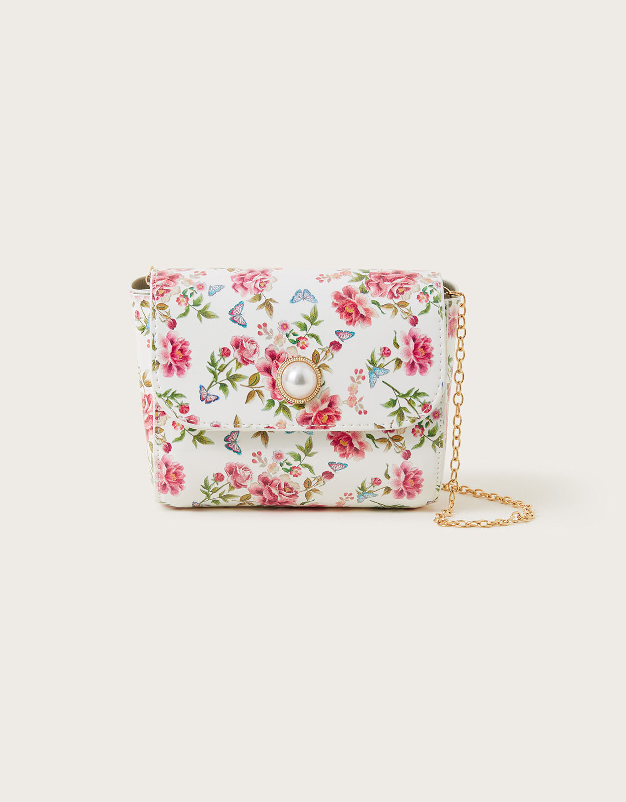 Artisan Rose Print Patent Bag