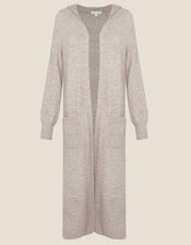 Maxi Hooded Cardigan , Brown (MOCHA), large