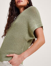 Sia Short Sleeve Jumper, Green (KHAKI), large