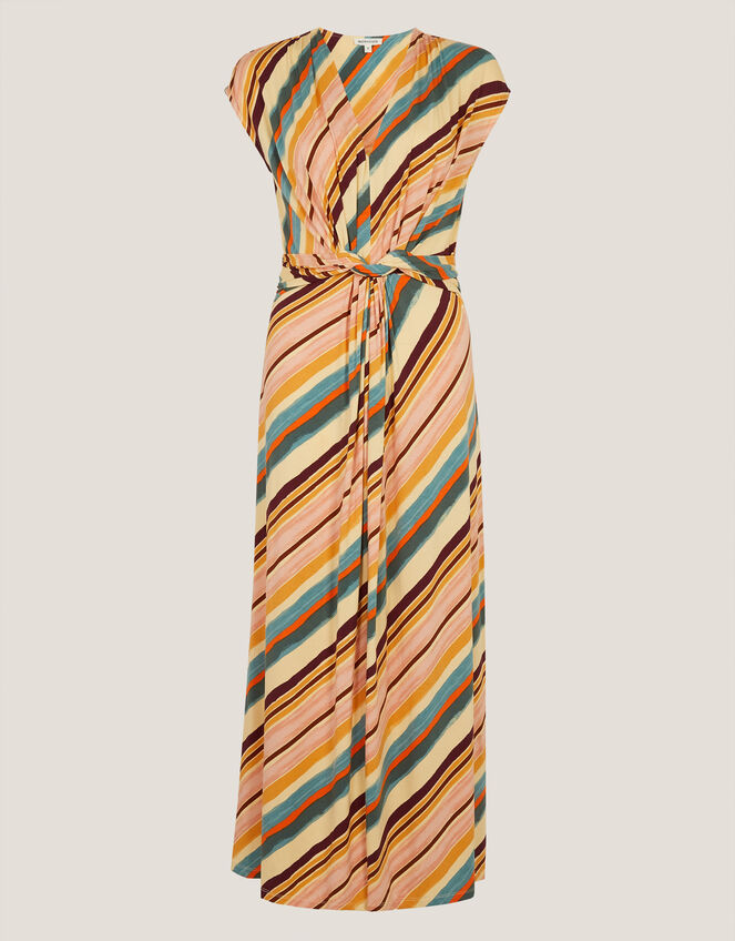 Tola Stripe Jersey Midi Dress Pink