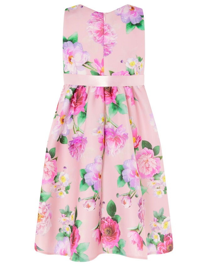 Floral Sleeveless Scuba Dress , Pink (PINK), large