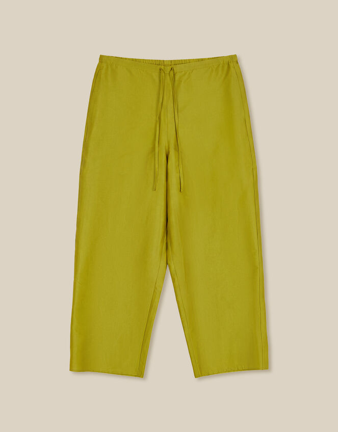 Tansy Cropped Straight Leg Taffeta Trousers, Green (LIME), large