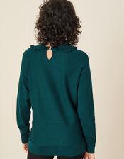 Ruffle Collar Jumper , Teal (TEAL), large