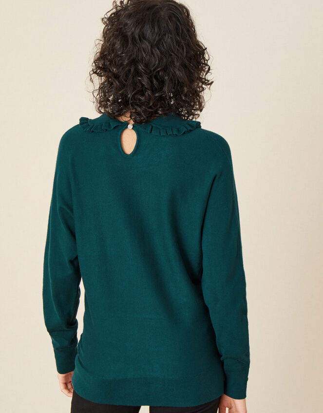 Ruffle Collar Jumper , Teal (TEAL), large