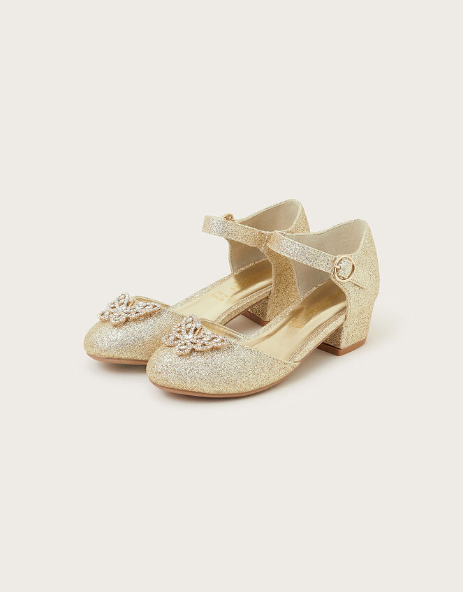 Glitter Butterfly Heels Gold | Girls' Shoes & Sandals | Monsoon UK.