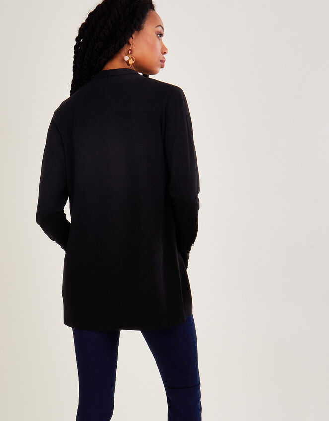 Shawl Midi Cardigan with LENZING™ ECOVERO™ , Black (BLACK), large