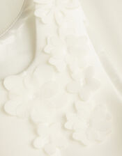 Cheryl 3D Flower Scuba Dress, Ivory (IVORY), large