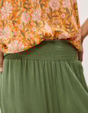 Reese Shirred Harem Trousers, Green (KHAKI), large