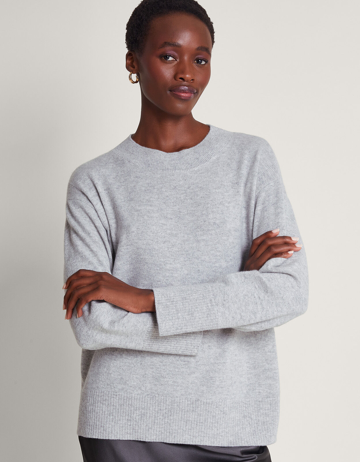 Grey cashmere jumpers clearance