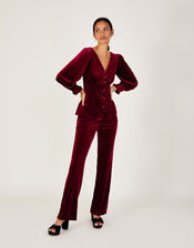 Elizabeth Velvet Tea Top with Recycled Polyester, Red (RED), large