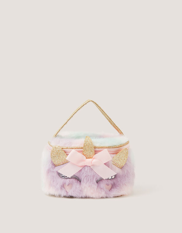 Fluffy Unicorn Make Up Bag, , large