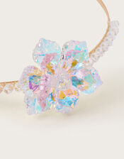 Sparkle Bead Flower Metal Headband, , large