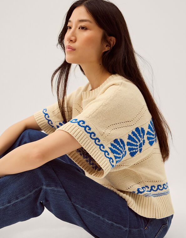 Safi Shell Knit Jumper, Ivory (IVORY), large