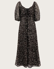 Keely Sequin Midi Dress, Black (BLACK), large