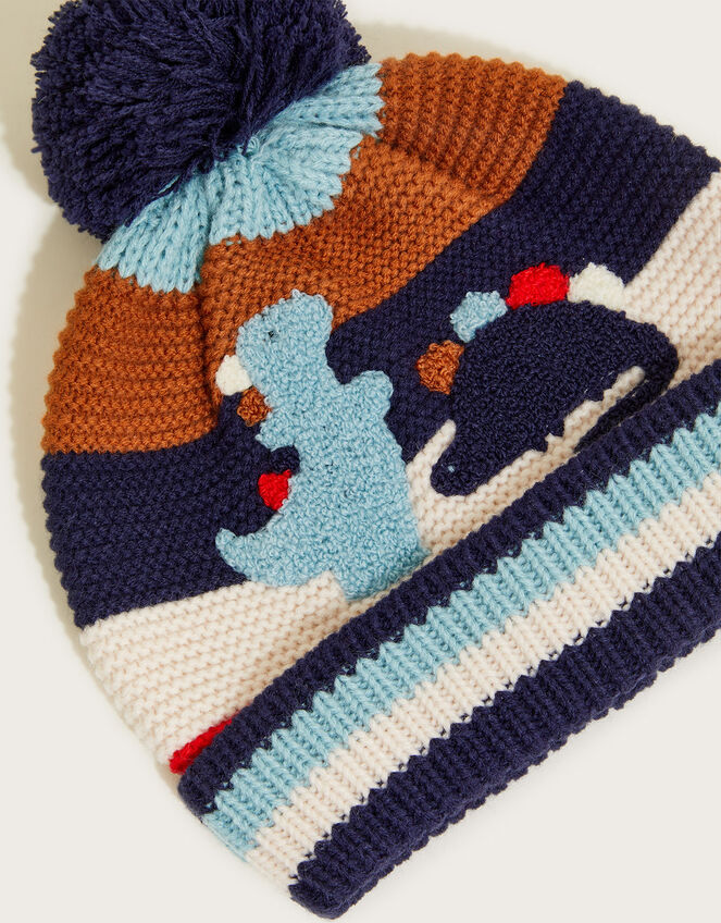 Ryan and Friends Boucle Dinosaur Beanie Hat, Cream (CREAM), large