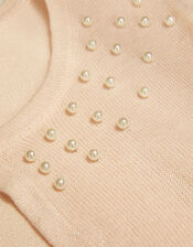 Pearl Trim Cardigan, Pink (PINK), large