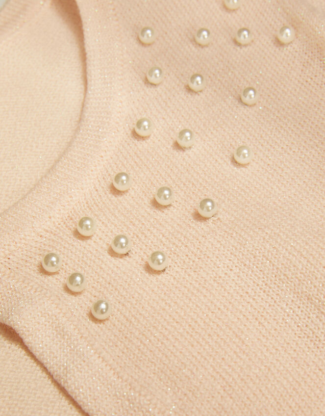 Pearl Trim Cardigan, Pink (PINK), large