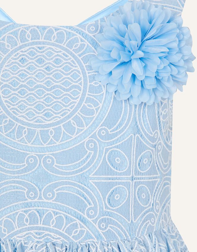 Ottilie Lace Flower Dress, Blue (BLUE), large