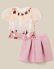 Ombr&eacute; Sequin Top & Scuba Skirt Set, Multi (MULTI), large
