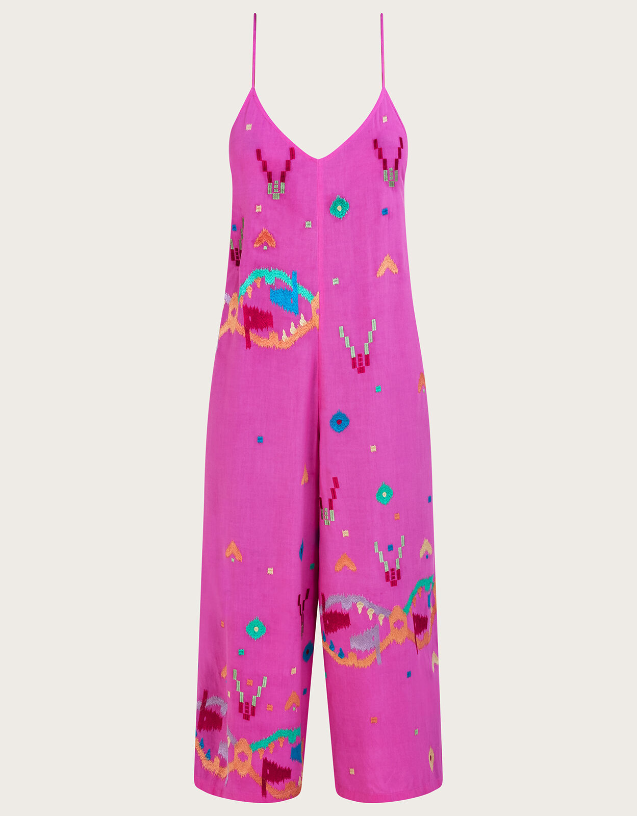 Abstract Geometric Embroidered Jumpsuit in LENZING™ ECOVERO