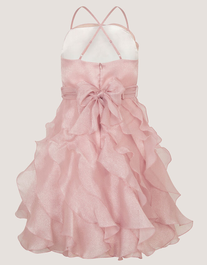 Glitter Ruffle Party Dress, Pink (PINK), large