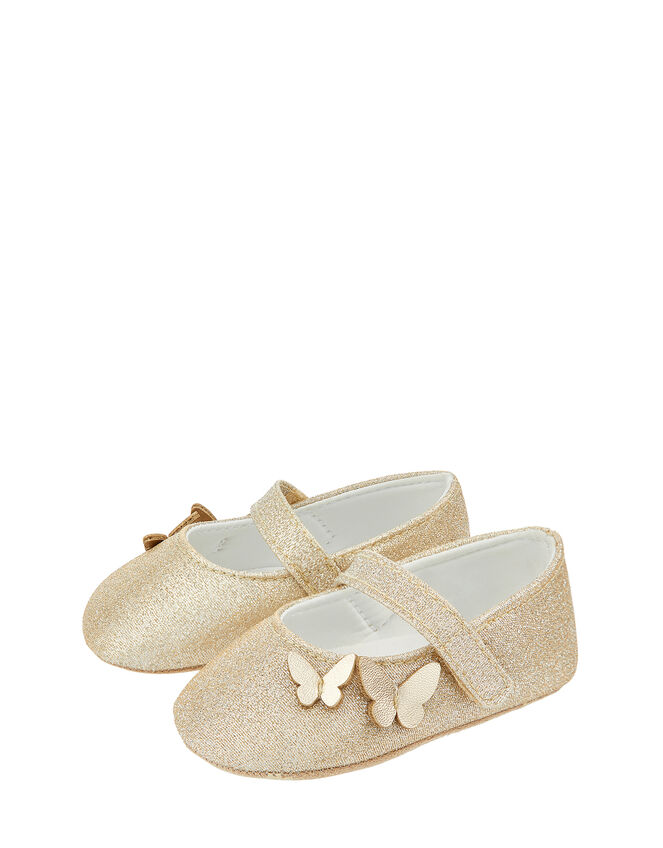 Baby Simone Butterfly Glitter Booties, Gold (GOLD), large