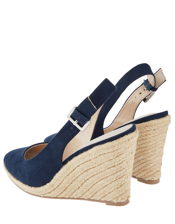 Sasha Sling-Back Espadrille Wedges, Blue (NAVY), large