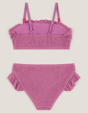 Textured Frill Bikini Set, Purple (LILAC), large