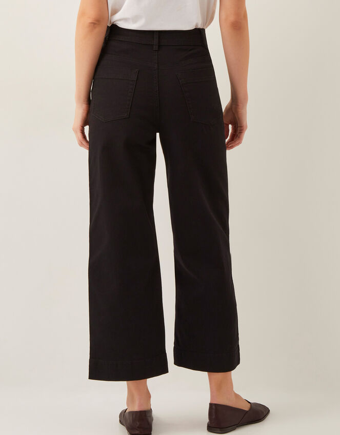 Hallie Regular Crop Wide Leg Jeans, Black (BLACK), large
