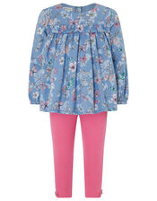 Baby Cozette Top and Leggings Set, Blue (BLUE), large