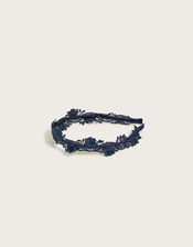 School Lacey Flower Headband, , large