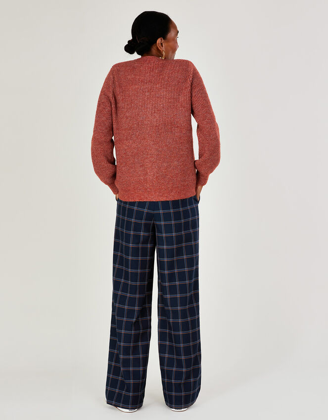 Super-Soft Ribbed Cardigan, Orange (RUST), large