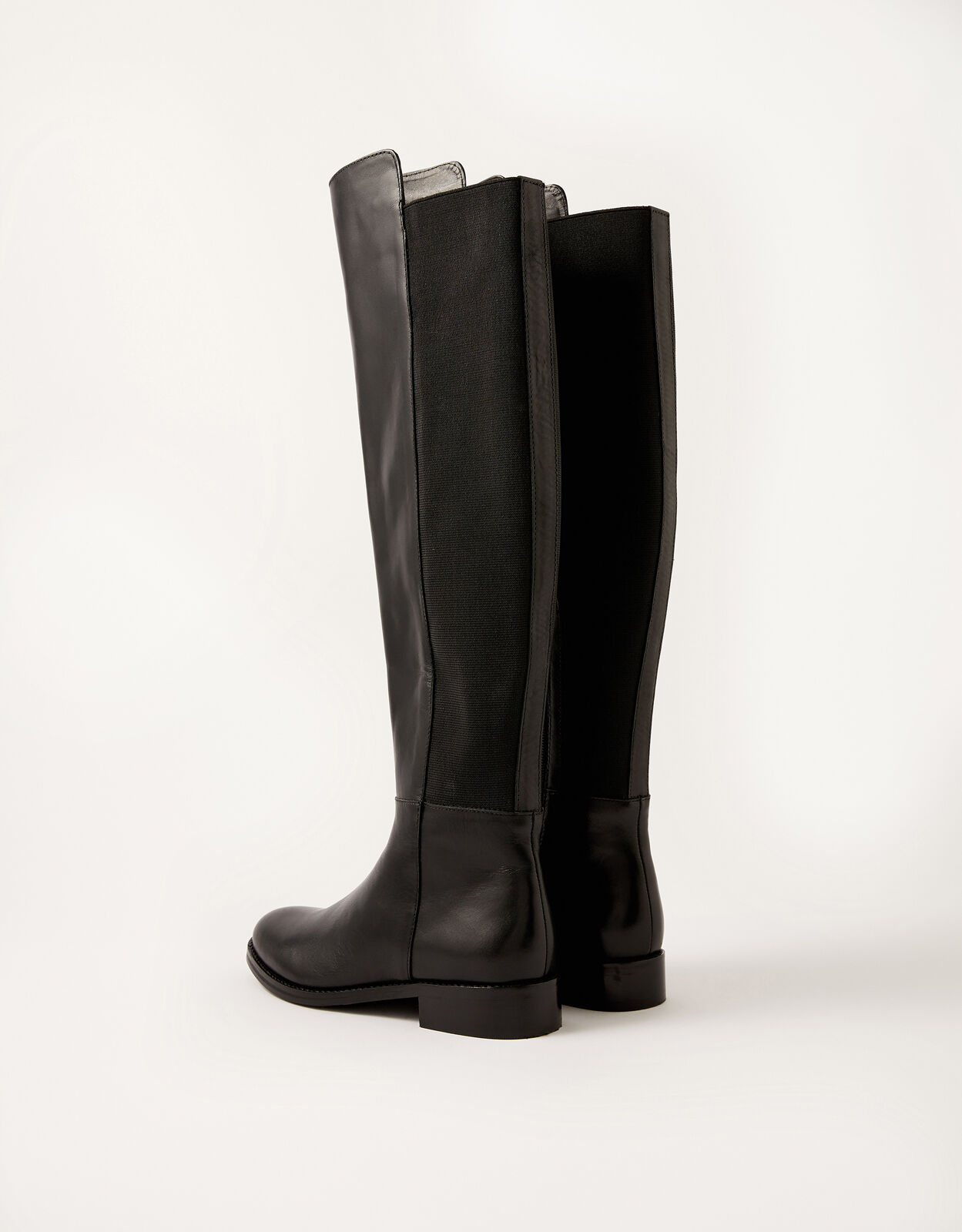 Olivia Leather Over the Knee Boots Black