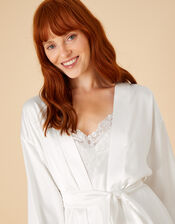 Bridal Lace Satin Robe, Ivory (IVORY), large