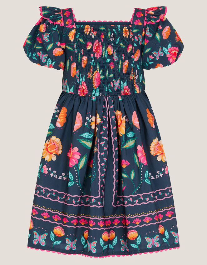 Aurelia Floral Print Dress , Blue (NAVY), large