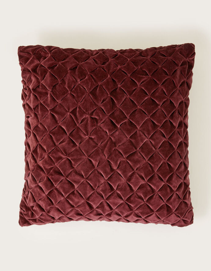 Quilted Velvet Cushion Red