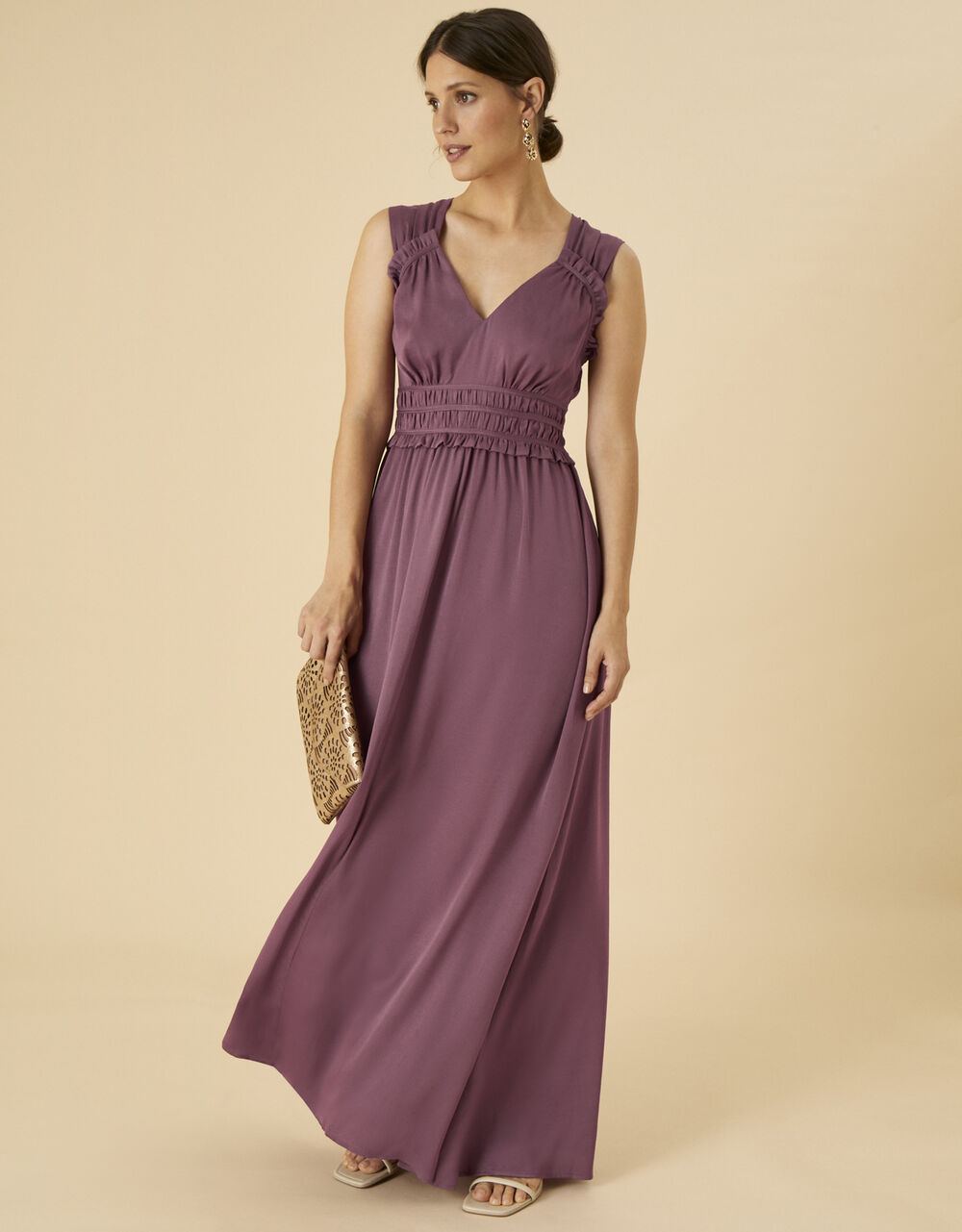 Women Dresses | Katherine Satin Maxi Dress Pink - GT35345