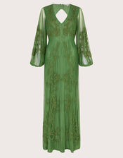 Maeva Hand-Embroidered Dress, Green (GREEN), large