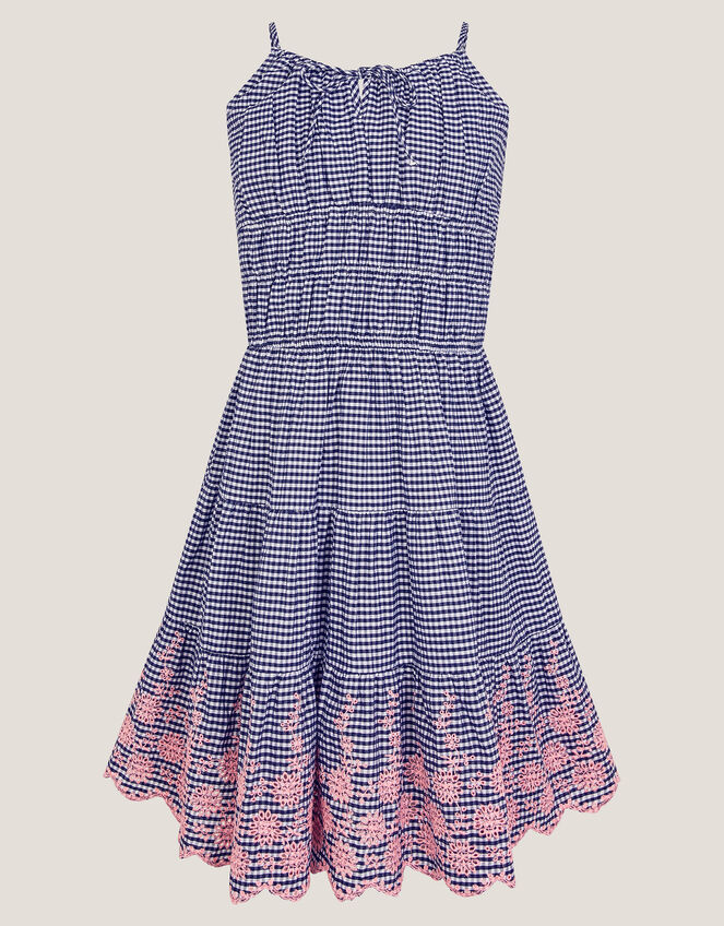 Gingham Navy Summer Dresses Uk DRE-43-SGM Navy Gingham