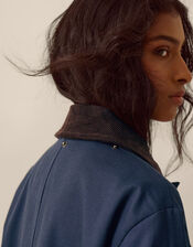 Carly Cape Barn Jacket, Blue (NAVY), large
