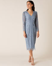 Lettie Lace Mini Dress, Blue (BLUE), large