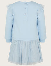 Baby Mice Rainbow Sweater Dress, Blue (BLUE), large